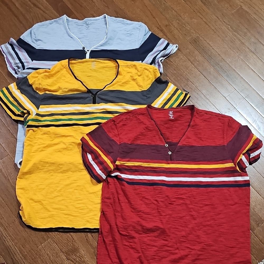 Stripped INC Mens Short Sleeve Shorts LOT OF 3 XL